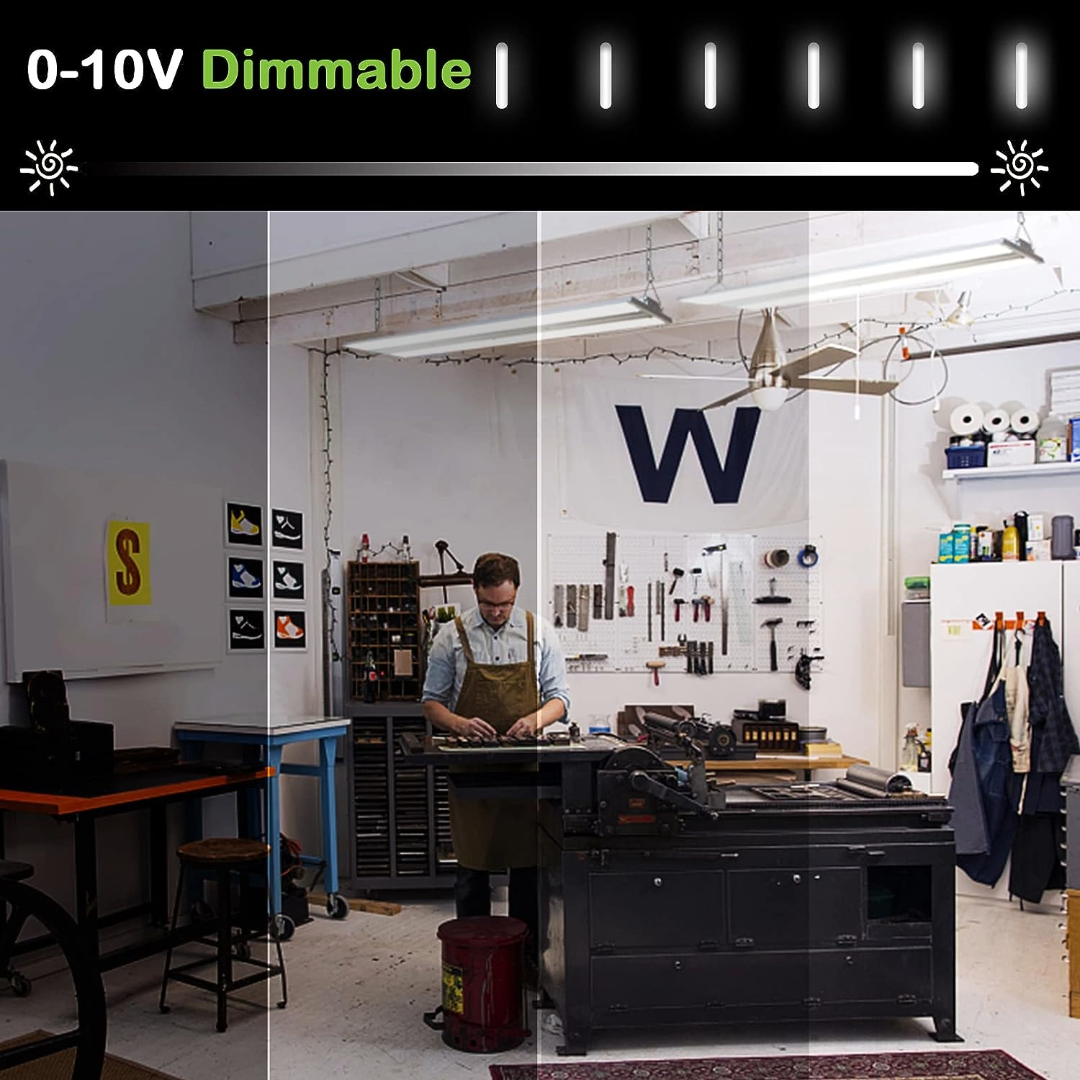 Paquete de 2 2FT 150W 19500lm LED Linear High Bay Shop Light, 100-277V, 5000K, ETL aprobado 