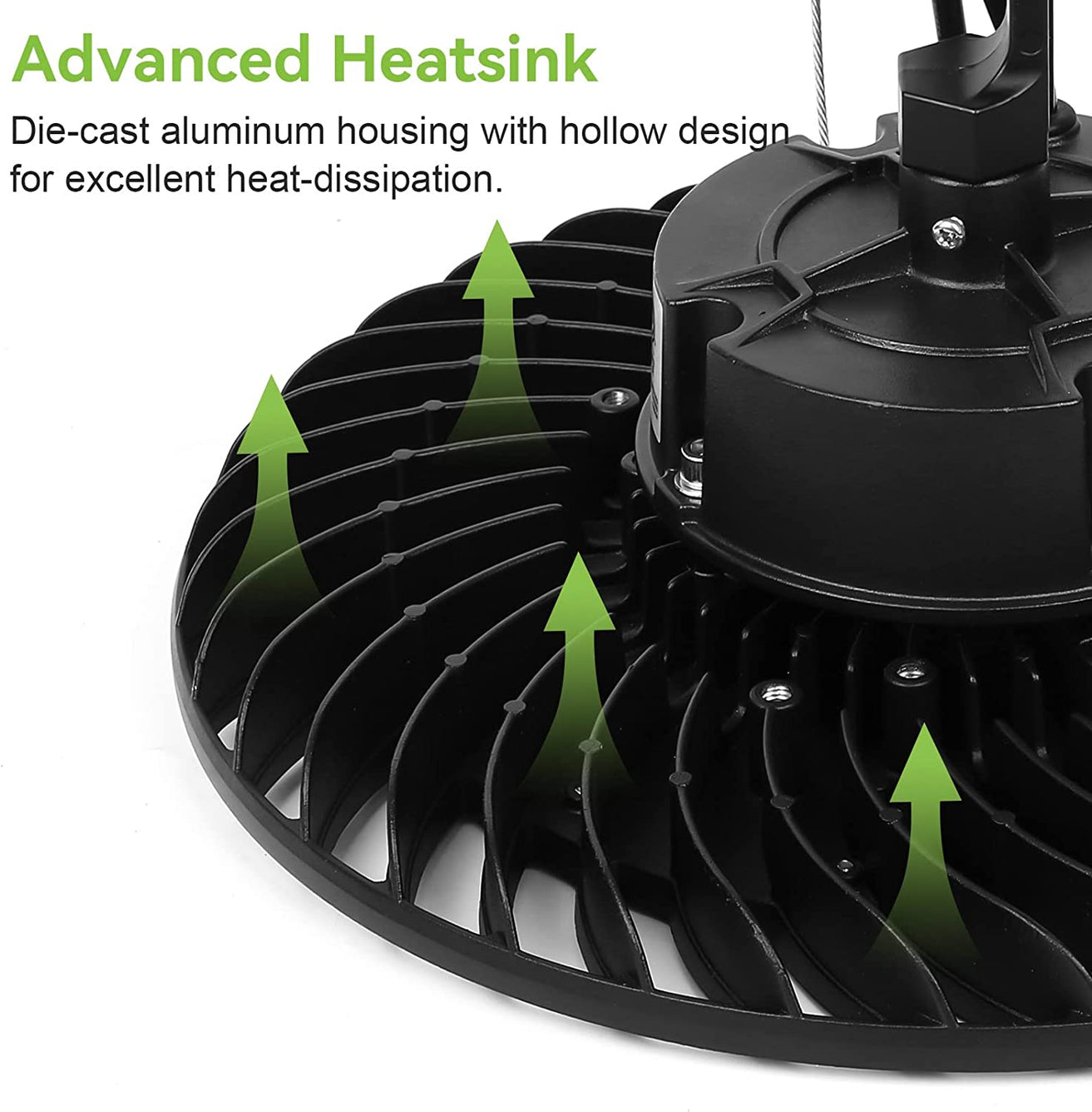 150W LED UFO High Bay Light, 5000K 19,500lm 1-10V Regulable 5000K 5' Cable con enchufe de EE. UU., 100-277V 