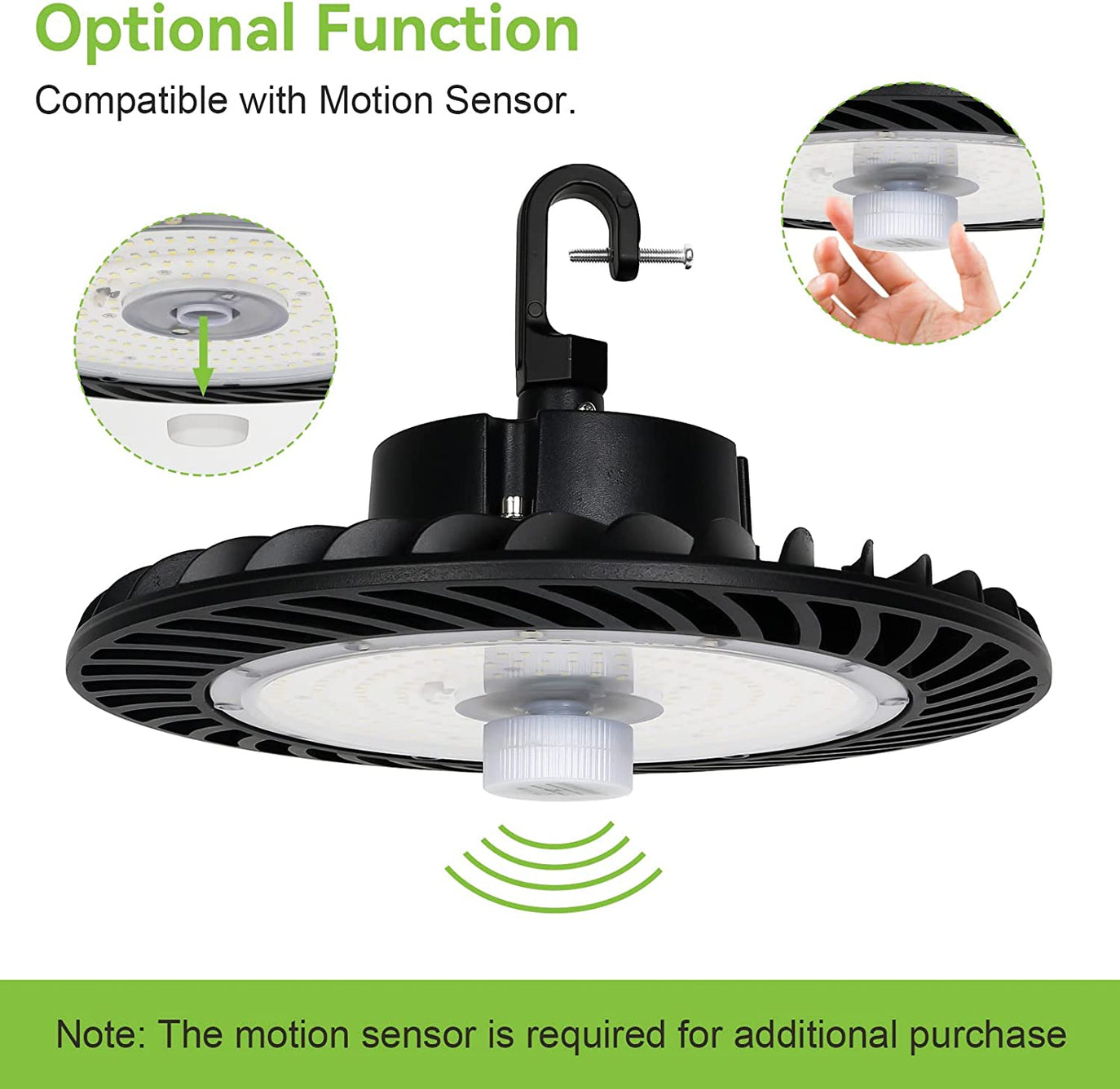 150W LED UFO High Bay Light, 5000K 19,500lm 1-10V Regulable 5000K 5' Cable con enchufe de EE. UU., 100-277V 