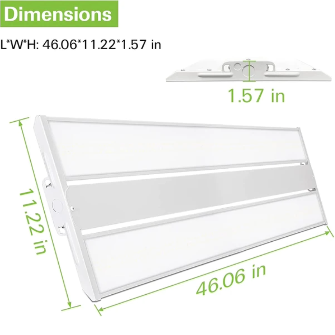 Paquete de 2 2FT 150W 19500lm LED Linear High Bay Shop Light, 100-277V, 5000K, ETL aprobado 