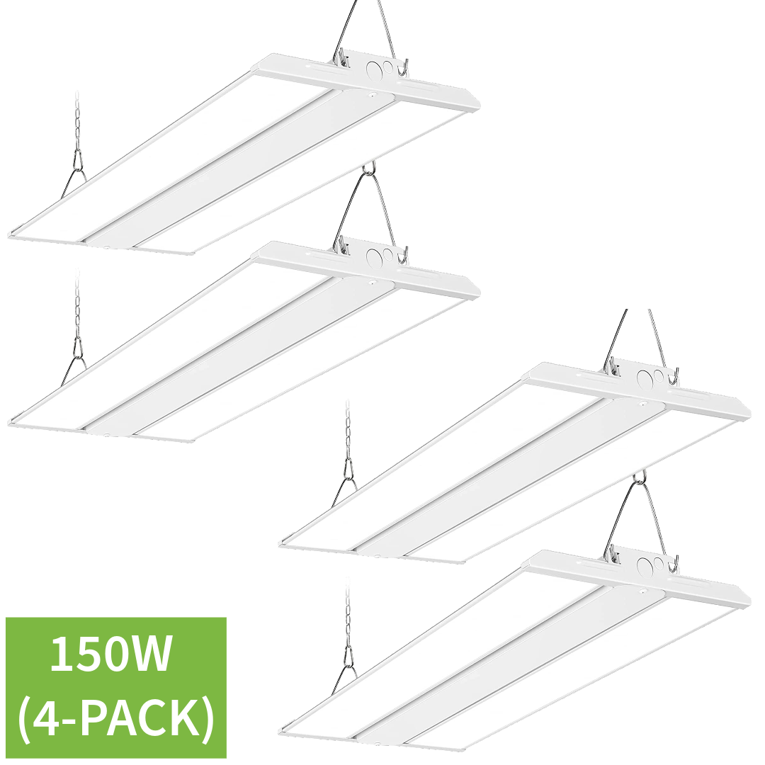Paquete de 2 2FT 150W 19500lm LED Linear High Bay Shop Light, 100-277V, 5000K, ETL aprobado 