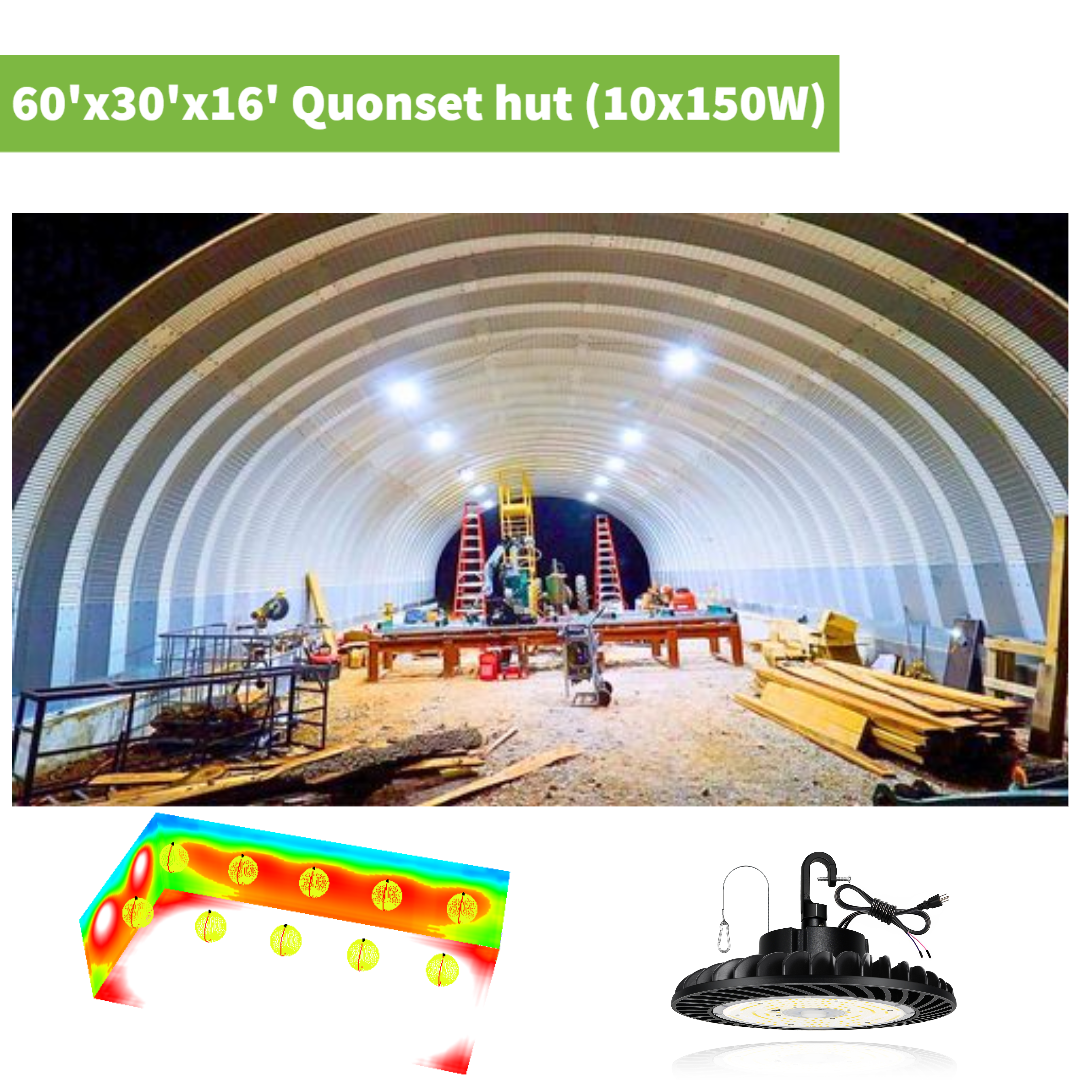 150W LED UFO High Bay Light, 5000K 19,500lm 1-10V Regulable 5000K 5' Cable con enchufe de EE. UU., 100-277V 